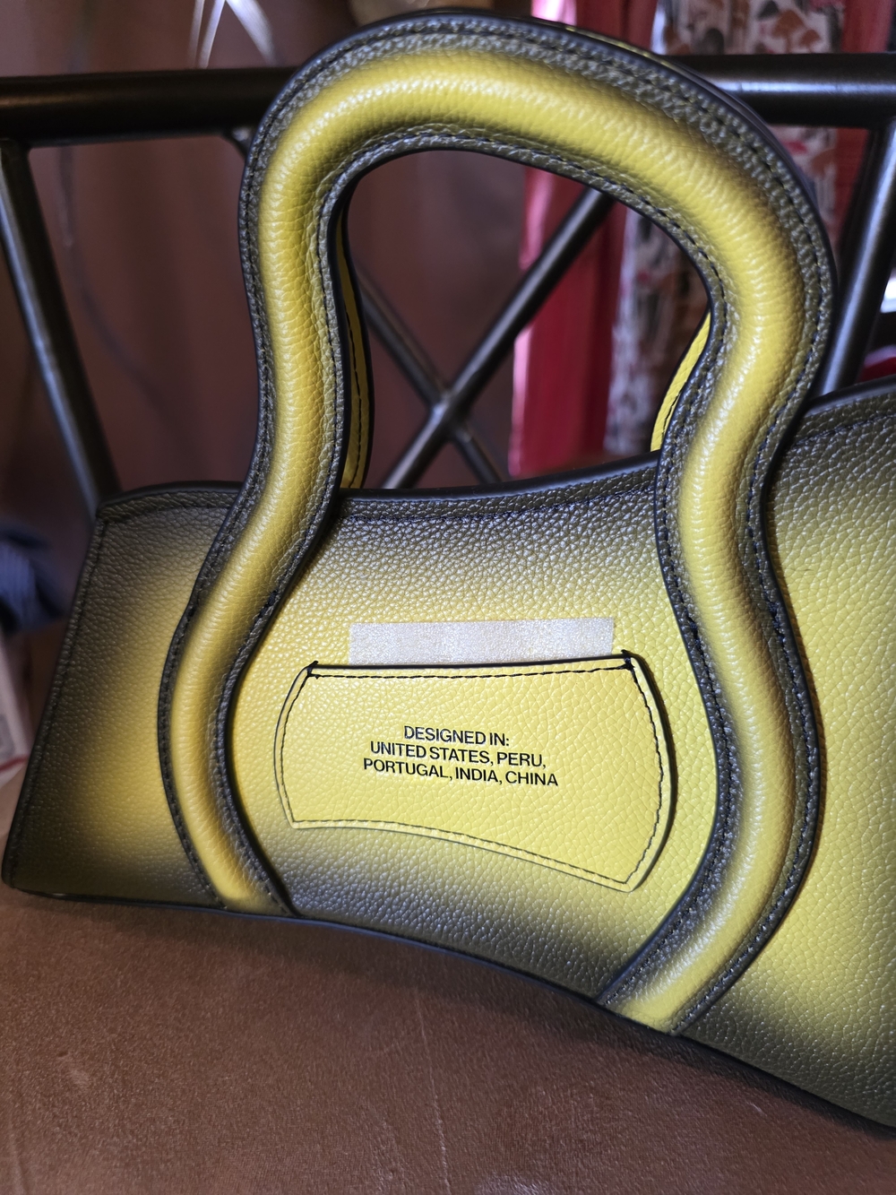 Yellow Gradient Structured Women’s Handbag